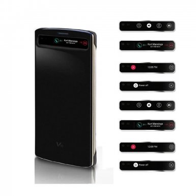 LG Flip Case Quick Cover View CFV-140 - оригинален кейс с отвор на дисплея за LG V10 (черен)