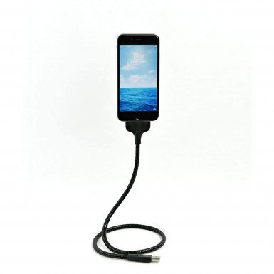 Fuse Chicken Bobine Auto Blackout - стоманен Lightning кабел (с щипки за кола) и док станция за iPhone, iPad, iPod с Lightning (черен)