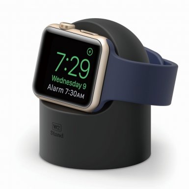 Elago W2 Watch Stand - силиконова поставка за Apple Watch (черна)