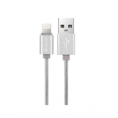 Devia Fashion MFI Lightning Data Cable 1.2m. - сертифициран плетен lightning кабел (120 см.) за iPhone, iPad и iPod с Lightning вход (сребрист)