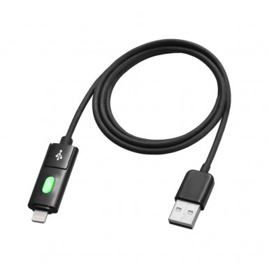 Comma Light Dural 2 in 1 Cable - универсален кабел с Lightning и MicroUSB конектори (черен)