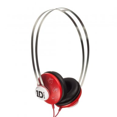 Jivo One Direction SnapCaps On-Ear Metal Band Headphones - слушалки за мобилни устройства (червени)