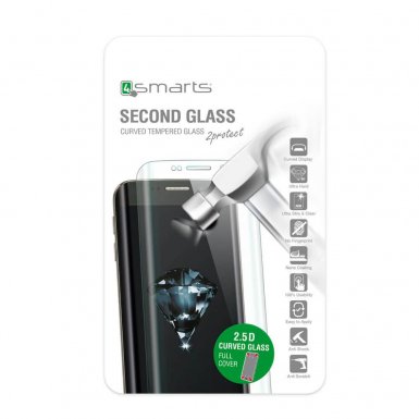 4smarts Second Glass Curved 2.5D - калено стъклено защитно покритие с извити ръбове за целия дисплея на iPhone 6 Plus, iPhone 6s Plus (прозрачен-бял)