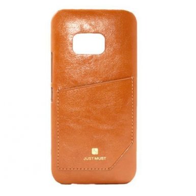 Just Must Chic Collection Case - кожен кейс за Samsung Galaxy S7 (кафяв)