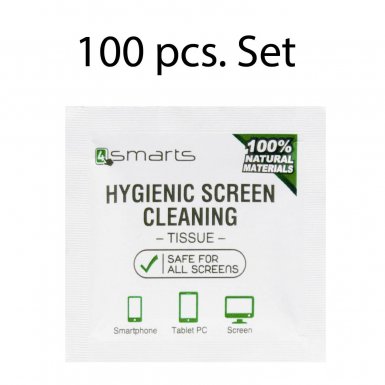 4smarts Anti Bacterial Screen Cleaning Wipes Extra Clean - 100 броя антибактериални кърпички за почистрване на дисплей на смартфони, таблети, монитори и др.