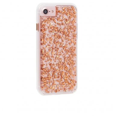 CaseMate Karat Case - дизайнерски кейс с елементи от розово злато и висока защита за iPhone 8, iPhone 7, iPhone 6S, iPhone 6 (розово злато)