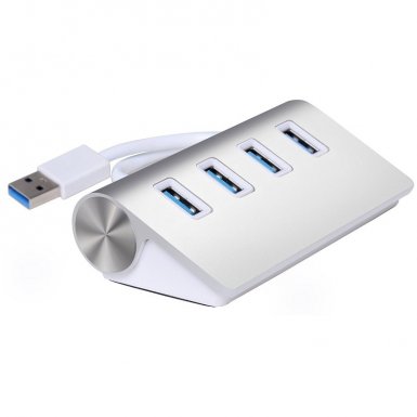 Cateck USB 3.0 Premium 4 Port Aluminum USB Hub - алуминиев 4-портов USB 3.0 хъб за MacBook и преносими компютри