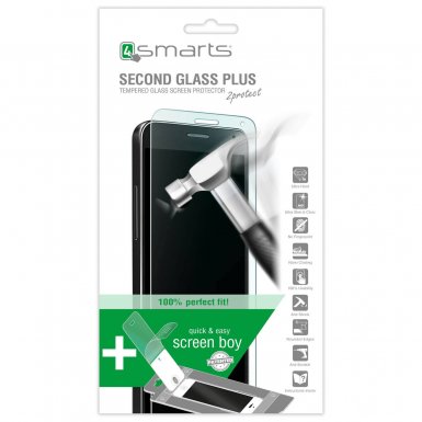 4smarts Second Glass Plus - комплект уред за поставяне и стъклено защитно покритие за дисплея на iPhone 8 Plus, iPhone 7 Plus (прозрачен)