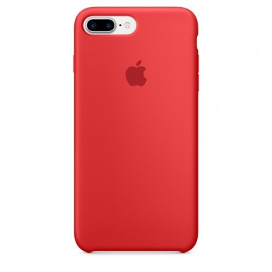 Apple Silicone Case - оригинален силиконов кейс за iPhone 8 Plus, iPhone 7 Plus (червен)