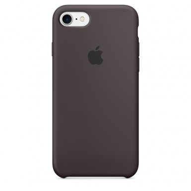 Apple Silicone Case - оригинален силиконов кейс за iPhone 8, iPhone 7 (тъмнокафяв)