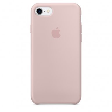 Apple Silicone Case - оригинален силиконов кейс за iPhone 8, iPhone 7 (розов пясък)