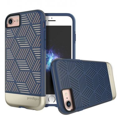 Prodigee Stencil Case - хибриден удароустойчив кейс за iPhone 8, iPhone 7 (тъмносин)