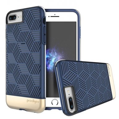 Prodigee Stencil Case - хибриден удароустойчив кейс за iPhone 8 Plus, iPhone 7 Plus (тъмносин)