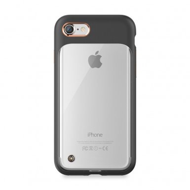 STILMIND Monokini Case - удароустойчив хибриден кейс за iPhone 8, iPhone 7 (черен-прозрачен)