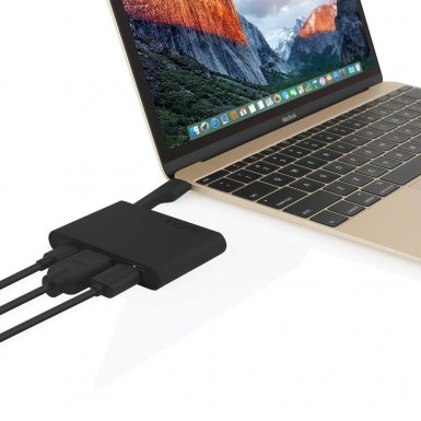 Incipio USB-C Digital AV Multiport Adapter - USB-C адаптер с HDMI, USB-C и USB-A 3.0 портове за MacBook и компютри с USB-C порт