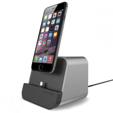Verus New i-Depot Cradle - док станция за iPhone 8, iPhone 7, 7 Plus, 6/6S, 6 Plus/6S Plus, iPhone 5/5S/5C/SE, iPad mini (всички поколения), iPad Air, iPad 5 (2017)/Air 2, iPad Pro 9.7 (сребриста)