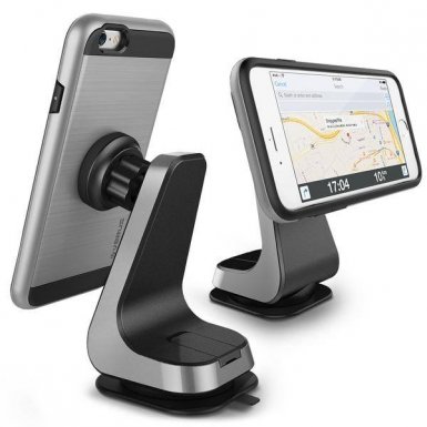 Verus Magnetic Grab - универсална поставка за гладки повърхности за iPhone, Samsung и смартфони до 6.3 инча (сребриста)