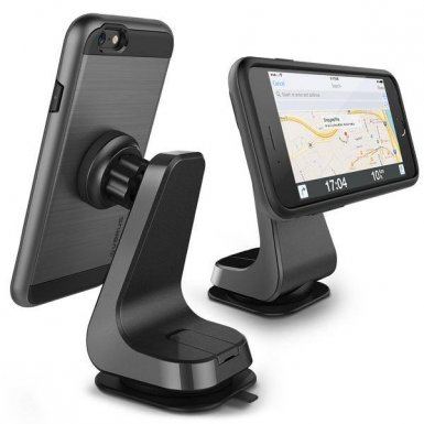 Verus Magnetic Grab - универсална поставка за гладки повърхности за iPhone, Samsung и смартфони до 6.3 инча (тъмносив)