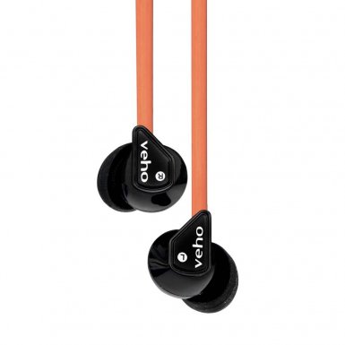 Veho 360 EP Z-1 Flex Stereo - слушалки за iPhone, Samsung, Sony и други мобилни устройства (оранжев)