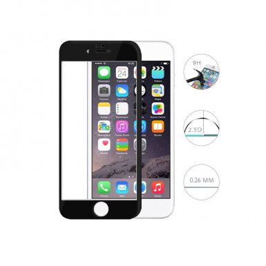 Devia Jade Full Screen Tempered Glass (0.18 mm) - извито, обхващащо и ръбовете стъклено защитно покритие за дисплея и покритие за задната част за iPhone 8, iPhone 7 (черен)