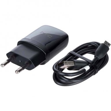 HTC TC P900 USB Charger - захранване за ел. мрежа и microUSB кабел за HTC мобилни телефони (bulk)