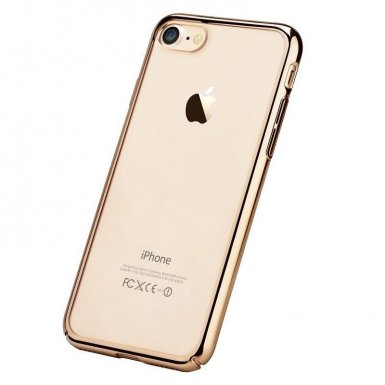Devia Glimmer Case - поликарбонатов кейс за iPhone 8 Plus, iPhone 7 Plus (прозрачен-златист)