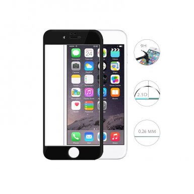 Comma Barde Full Screen Tempered Glass (0.26 mm) - обхващащо и ръбовете стъклено защитно покритие за дисплея и покритие за задната част за iPhone 8, iPhone 7 (черен)