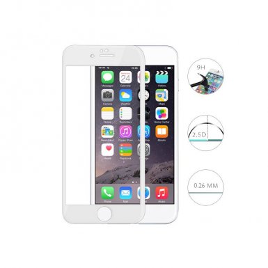 Comma Barde Full Screen Tempered Glass (0.26 mm) - обхващащо и ръбовете стъклено защитно покритие за дисплея и покритие за задната част за iPhone 8, iPhone 7 (бял)