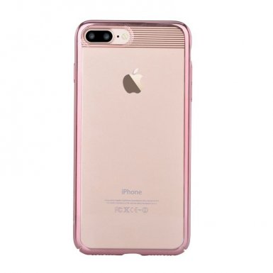 Comma Brightness 360 Case - тънък поликарбонатов кейс за iPhone 8, iPhone 7 (розово злато-прозрачен)