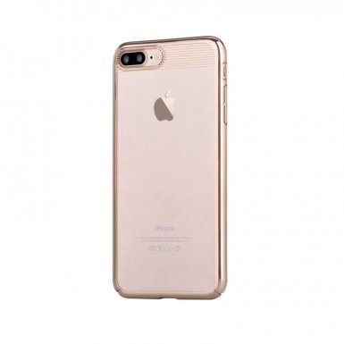 Comma Brightness 360 Case - тънък поликарбонатов кейс за iPhone 8 Plus, iPhone 7 Plus (златист-прозрачен)