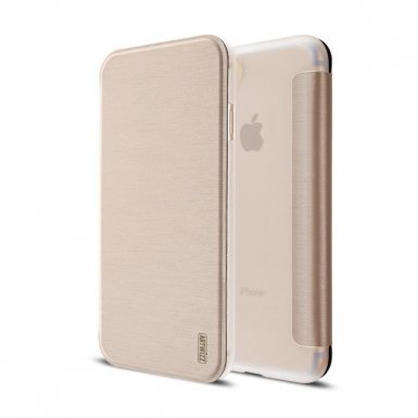 Artwizz SmartJacket case - полиуретанов флип калъф за iPhone 8, iPhone 7 (златист)