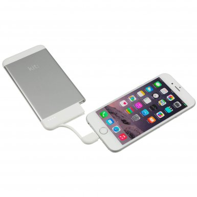 Kit Executive Power Bank 4100mAh - външна батерия 4100mAh с вграден MFI Lightning кабел за Apple продукти (сребрист)