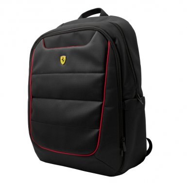 Ferrari Scuderia Backpack - дизайнерска водоустойчива ергономична раница за преносими компютри до 15.6 инча (черна)
