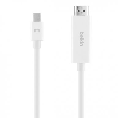 Belkin 4K Mini DisplayPort to HDMI Cable - кабел Mini DisplayPort към HDMI с поддръжка на 4К за MacBook, iMac и Mac mini (бял)