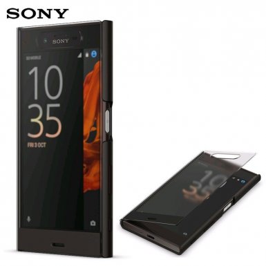 Sony Smart Style Cover SCTF10 - оригинален кейс с активен акапак за Sony Xperia XZ (черен)