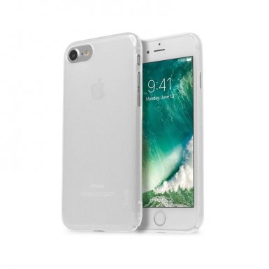 Torrii Healer Case - самовъзстановяващ се поликарбонатов кейс и калено стъкло за iPhone 8, iPhone 7 (бял-прозрачен)