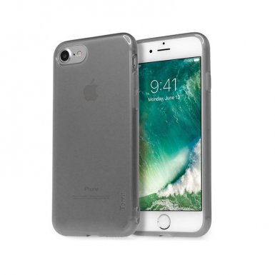 Torrii BonJelly Case - силиконов (TPU) калъф и калено стъкло за iPhone 8, iPhone 7 (черен-прозрачен)