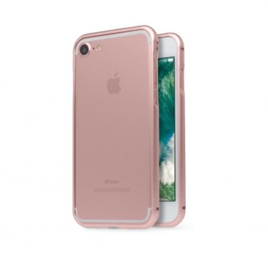 Torrii MagLoop Bumper Case - магнитен алуминиев бъмпер и покрития за дисплея и задната част за iPhone 8, iPhone 7 (розово злато)