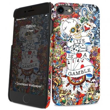 iPaint Tattoo HC Case - дизайнерски поликарбонатов кейс за iPhone 8, iPhone 7
