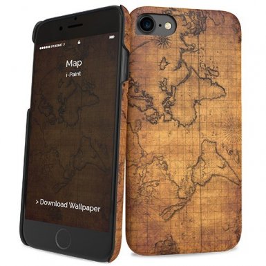 iPaint Map HC Case - дизайнерски поликарбонатов кейс за iPhone 8, iPhone 7