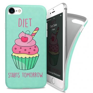 iPaint Cup Cake Soft Case - силиконов (TPU) калъф за iPhone 8, iPhone 7