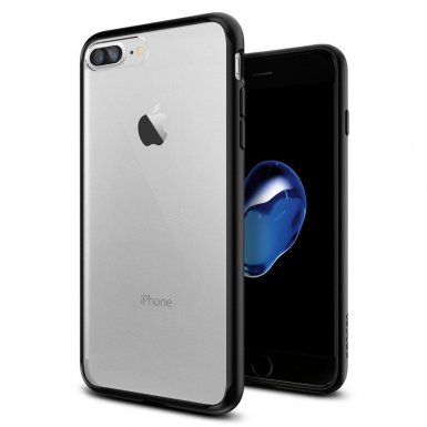 Spigen Ultra Hybrid Case - хибриден кейс с висока степен на защита за iPhone 8 Plus, iPhone 7 Plus (черен-прозрачен)