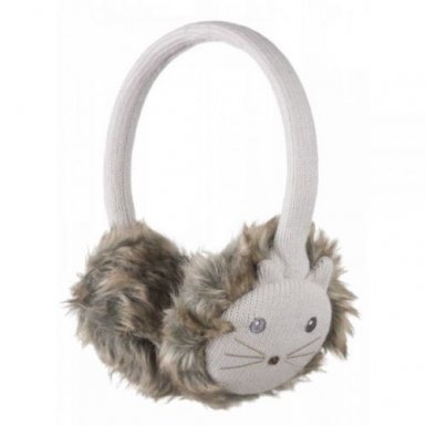 KitSound On-Ear Cat Audio Earmuffs - ушанки с вградени слушалки с 3.5 мм аудио жак за iPhone и мобилни устройства (бежов)