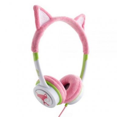 iFrogz Little Rockers Costume Kids On-Ear Headphones - слушалки подходящи за деца за мобилни устройства (розов-зелен)