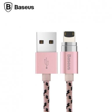 Baseus Magnetic Cable - кабел с магнитен конектор за Apple продукти с Lightning (розово злато)