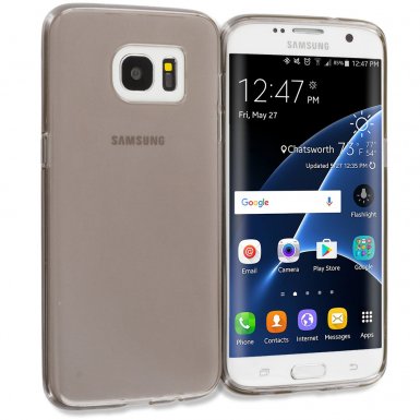 Ultra-Slim Case - тънък силиконов (TPU) калъф (0.3 mm) за Samsung Galaxy S7 Edge (черен-прозрачен)