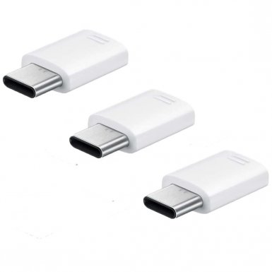 Samsung USB-C to microUSB Adapter 3pc. EE-GN930 - USB-C адаптер за устройства с USB-C порт (3 броя) (бял)