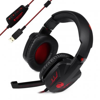 TeckNet G927 HS800 7.1 Channel Surround Sound Headband Vibration Gaming Headset - геймърски слушалки с микрофон и управление на звука