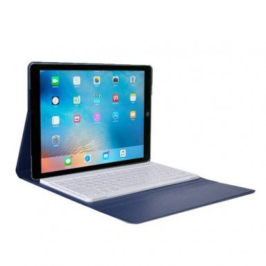 Logisys Protective Case & Bluetooth Keyboard - полиуретанов калъф, клавиатура и поставка за iPad Pro 12.9 (син)