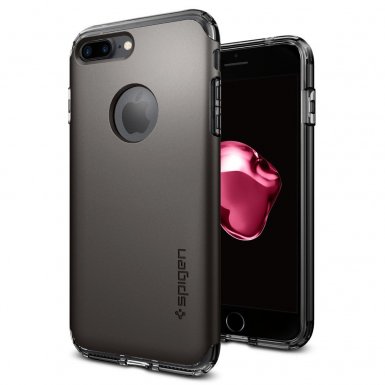 Spigen Hybrid Armor Case - хибриден кейс с висока степен на защита за iPhone 8, iPhone 7 (тъмносив)